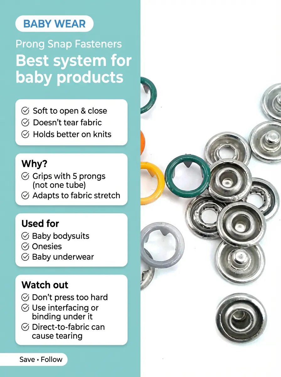 Klikit (pronged) snaps for baby clothing